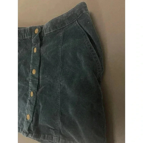 Altar'd State Woman's Blue Corduroy Mini Button Front‎ Skirt Medium - Picture 4 of 7